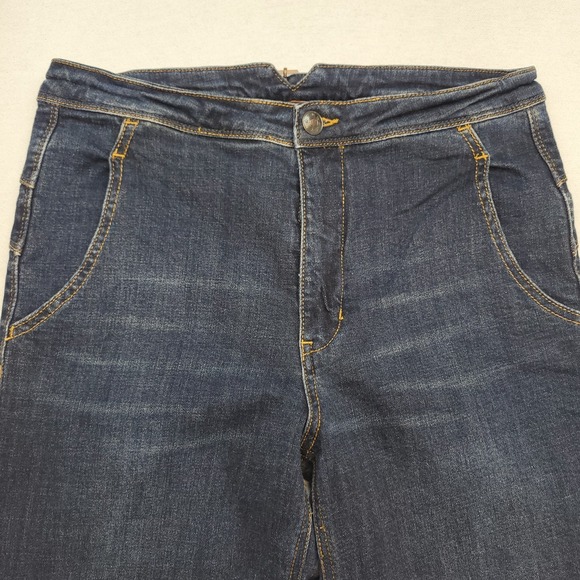 We the Free People Jeans Women 27 Blue High Rise Wide Leg Dark Wash Boho Denim - Picture 2 of 11